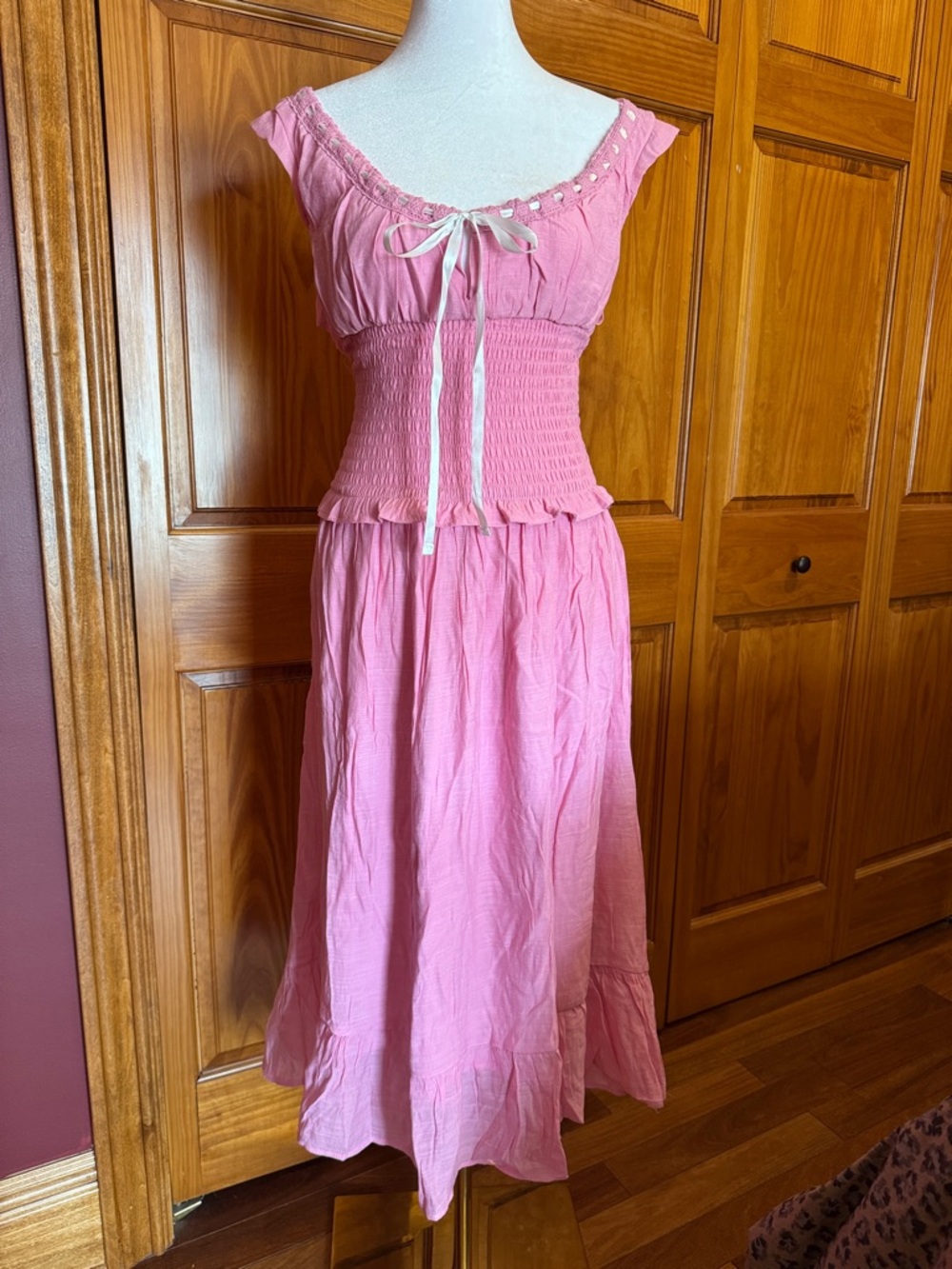 Love Tree Blush Pink Lace-Trim Dress NWOT